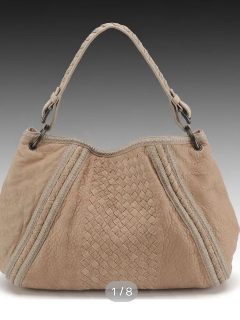 Bottega Veneta Woven Detail Tote Bag in Beige